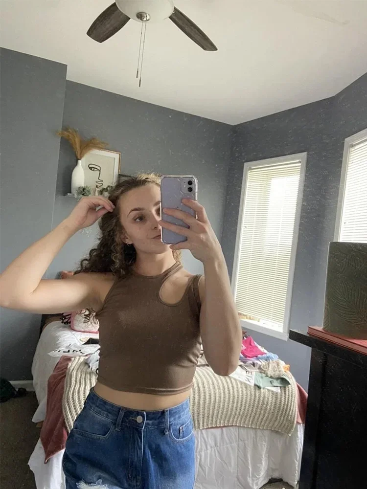 Sexy Rib-knit Tank Top for Women Summer Solid O-neck Sleeveless Crop Tops Street Vintage Korean Fashion Shirt Vest Y2K Clothes - Image 3