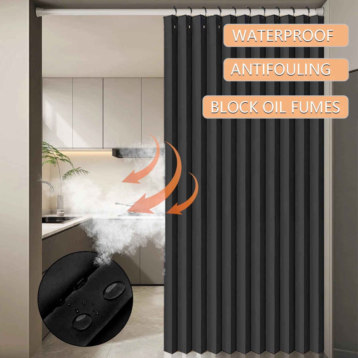 Description Picture 5 of item1Panel, Bedroom Room Partition Privacy Partition Curtain, Restaurant Kitchen Foldableing Curtain Accordion Door Curtain, Wardrobe Bookcase Blocking Decorative Curtain