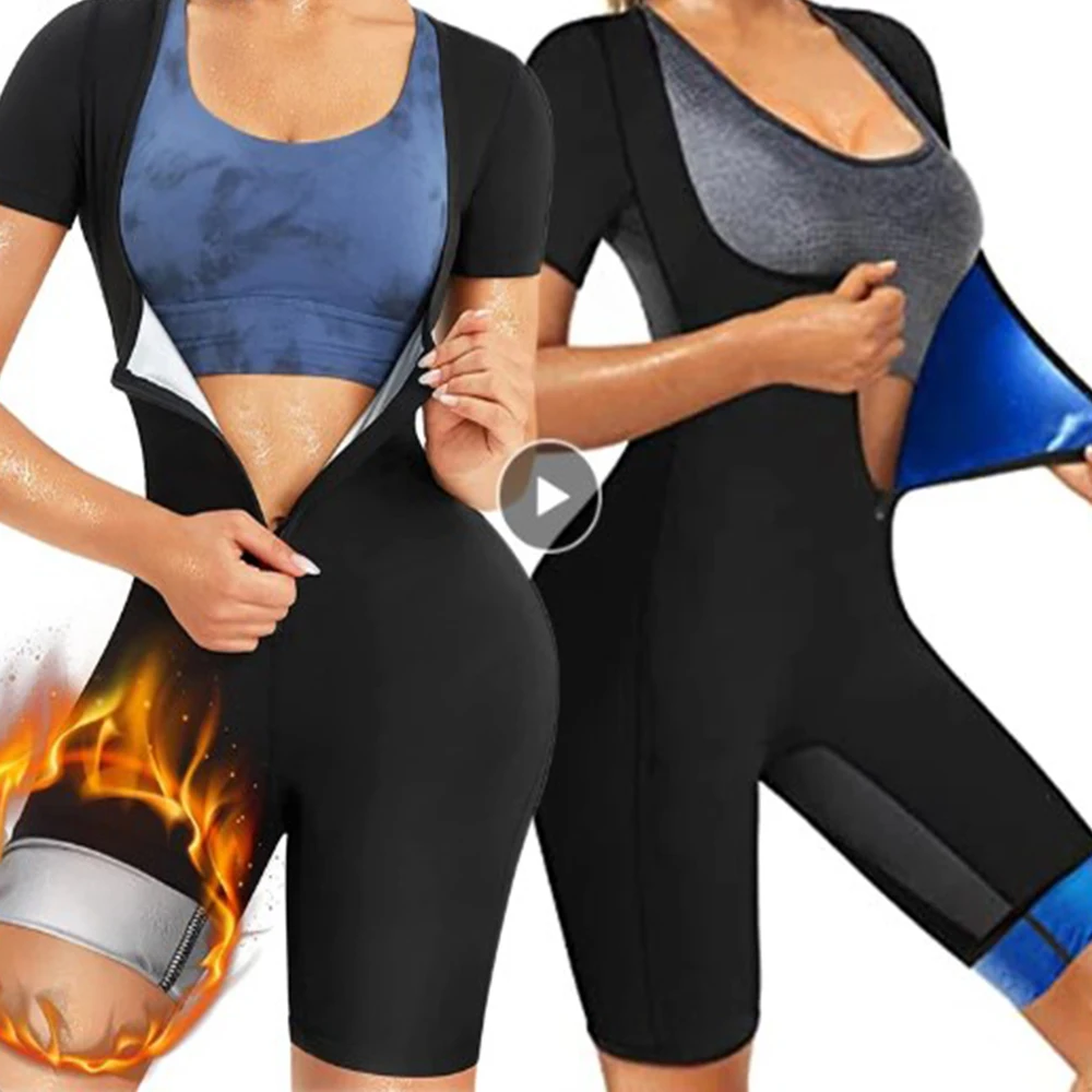 

Women Sauna Suit Sweat Shirt Slimming Hot Thermo Shapewear Full Body Shaper Waist Trainer Legging Trimmer Corset