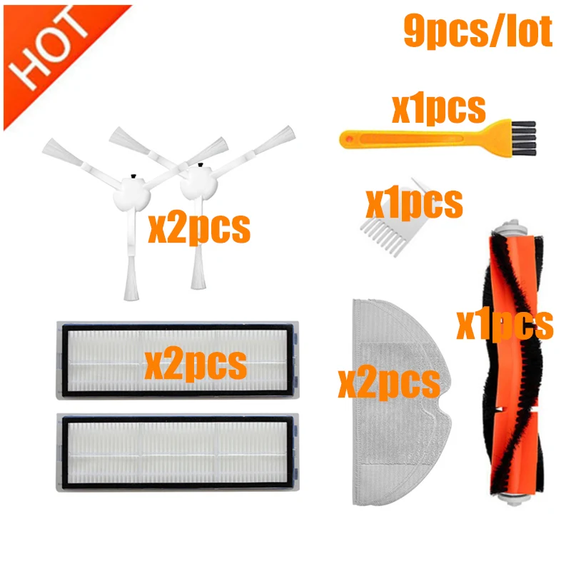 

Main Brush Side Brush Filters Mop Cloth for Xiaomi Mijia 1C STYTJ01ZHM xiaomi DREAME F9 Robot Vacuum cleaner parts Accessories
