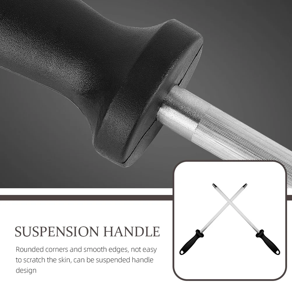 2개 스테인리스 스틸 호닝 로드 전문가용 칼 연마기 다목적 연마 도구 셰프 호닝 스틱 주방 도구