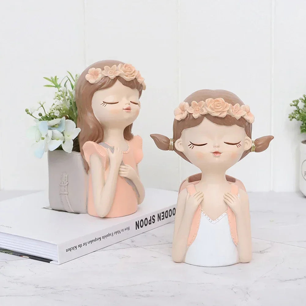 

Flower Vase Home Decoration,Girl Figurine Miniature,Figure Statue,Sculpture,Modern Table Decor,Living Room,Decorative,Desk Art