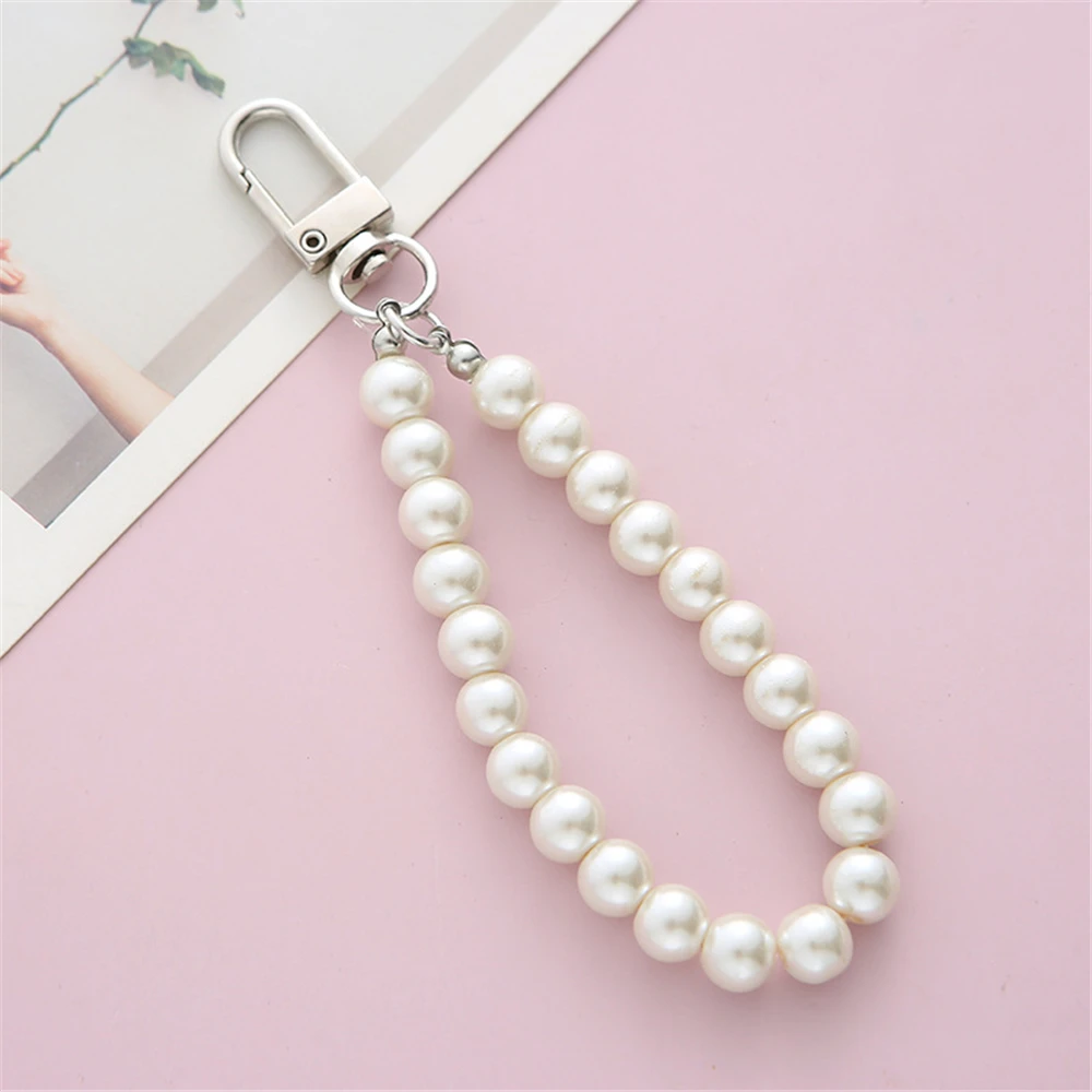 Elegant Simulated Pearl Key Chain Beaded Bag Pendant
