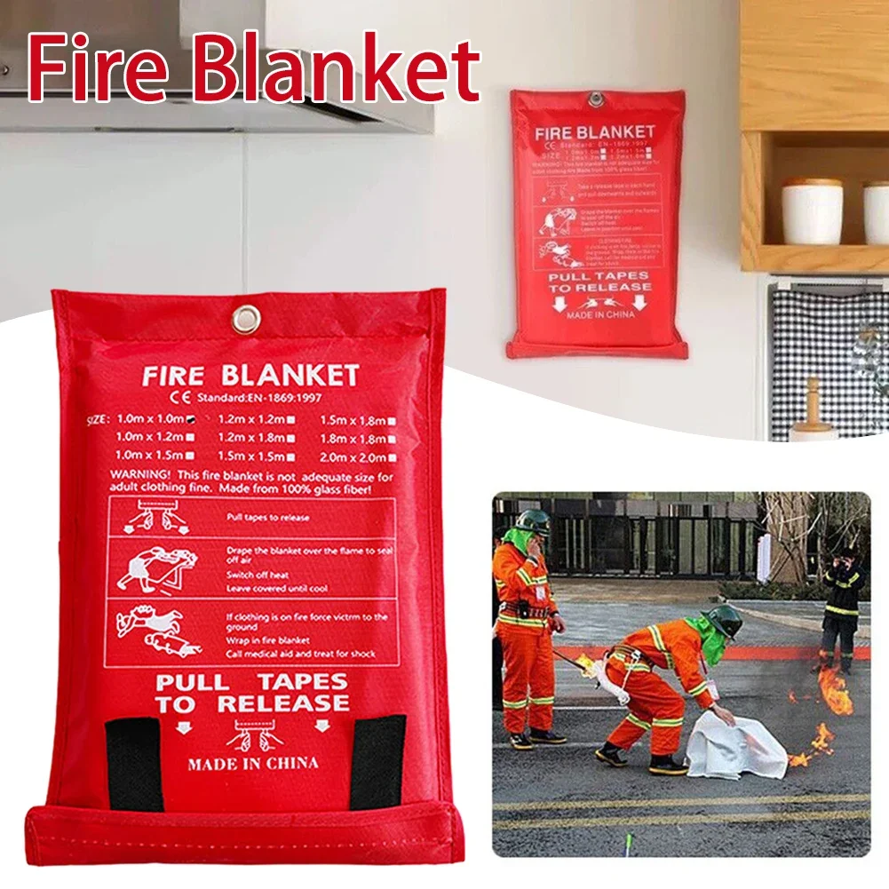 Emergency Fire Blanket,Portable Fiberglass Fireproof Blankets for Home Safety,Flame Retardant Heat Cover for Kitchen Fireplace