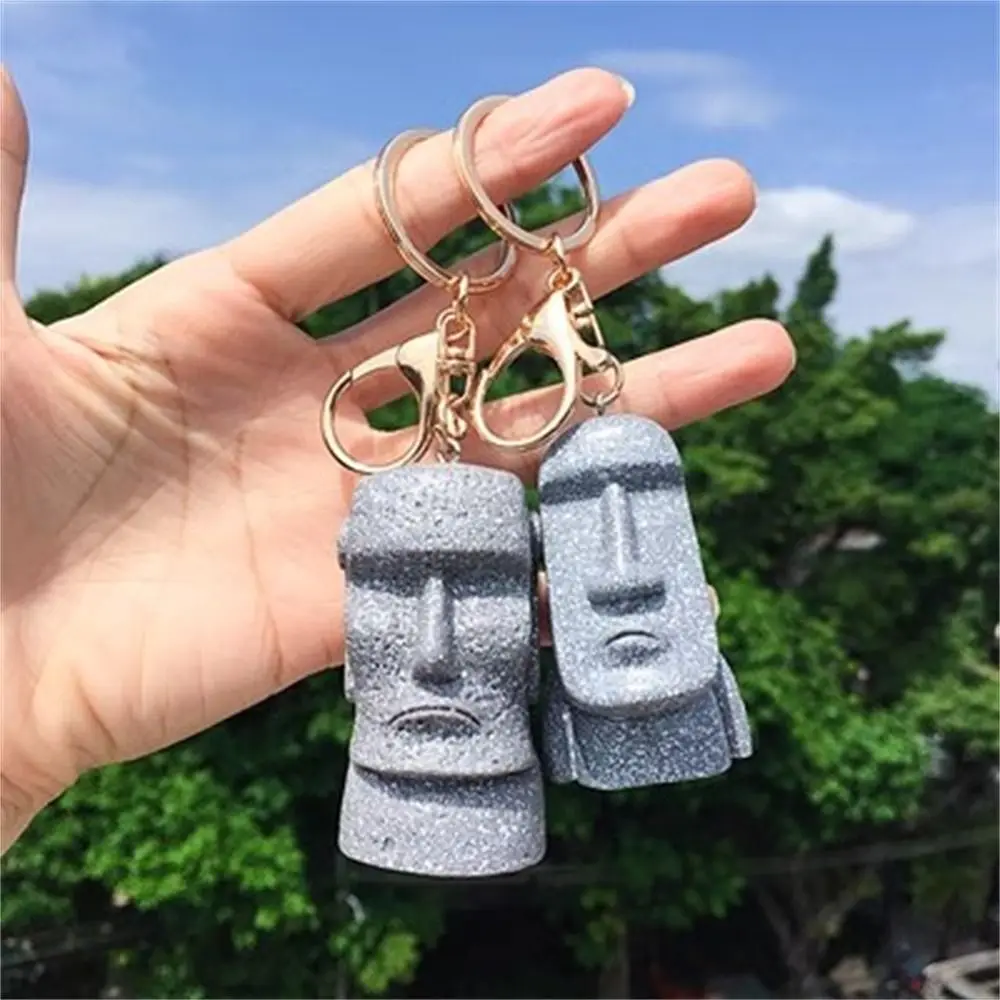 Portachiavi Uomo Pietra Resina Borsa Moda Ciondolo Appeso Portachiavi Auto Creativo Watchman Moai Statue Portachiavi Regali
