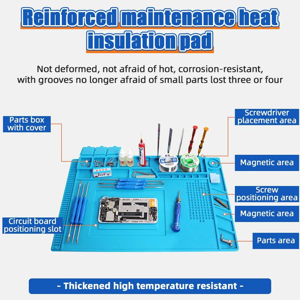 ESD Repair Pad Insulation Heat Resistant Soldering Station Silicon Soldering Mat Work Pad Desk Platform Phone Repair Tool Kit