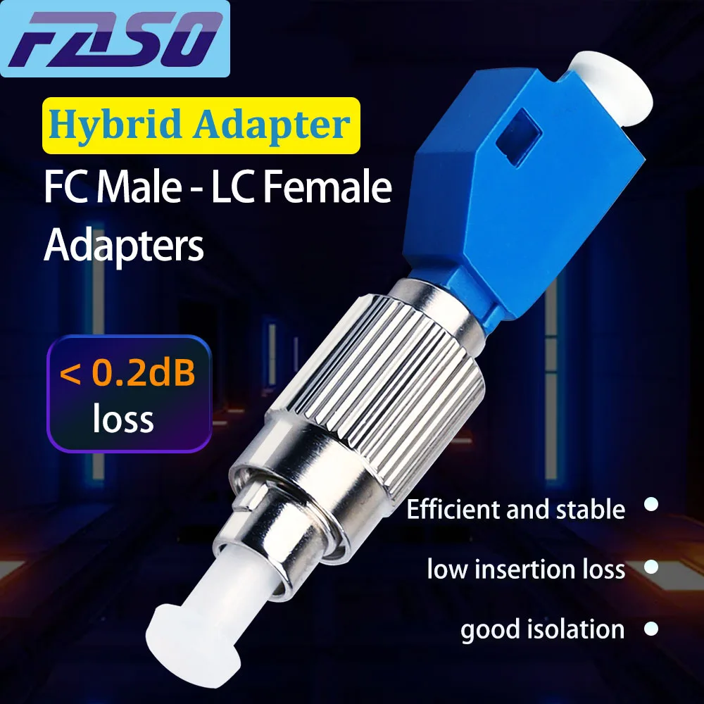 XMSJSIY LC naar FC LWL Adapter FC/UPC Man naar LC/APC Vrouwelijke Simplix Hybrid Optische Adapter Converter Plug voor Netwerk Internet - 2 STUKS