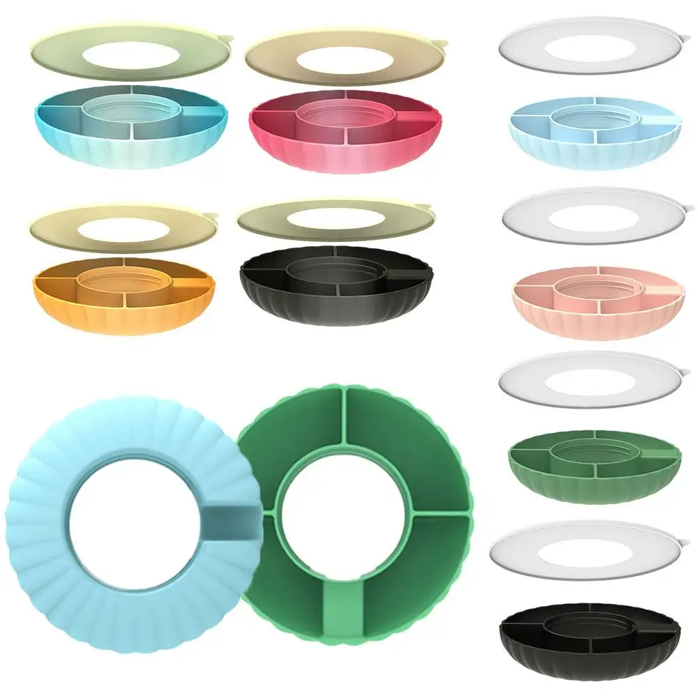 

Silicone Snack Bowl Food-Grade Reusable Snack Tray Lightweight Snack With 4 Compartments for stanley Cup Accessories Q0X3