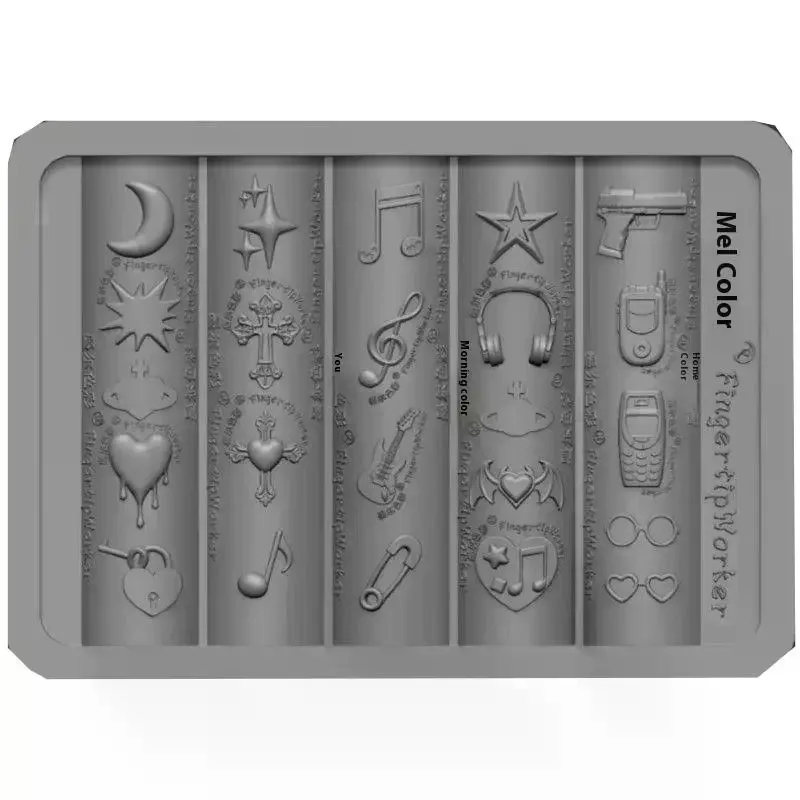 3D Transparent Silicone Nail Molds - Retro Music Punk Mermaid Tail Shell Templates, Sweet Cool DIY Manicure Jewelry Crafts Molds