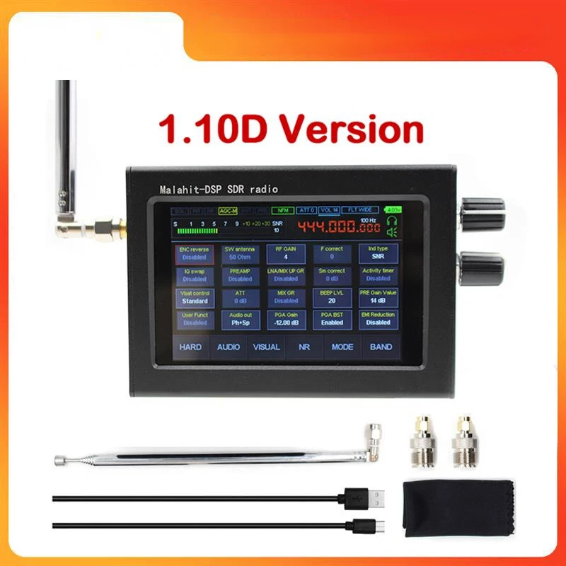 1.10D 50KHz から 2GHz DSP SDR 受信機、Malahit SDR 短波ラジオ受信機、3.5 インチ IPS タッチスク - 1