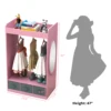 Kids Costume Organizer、 Costume Rack、Kids Armoire、Open Hanging Armoire Closet with Mirror-PINK 4
