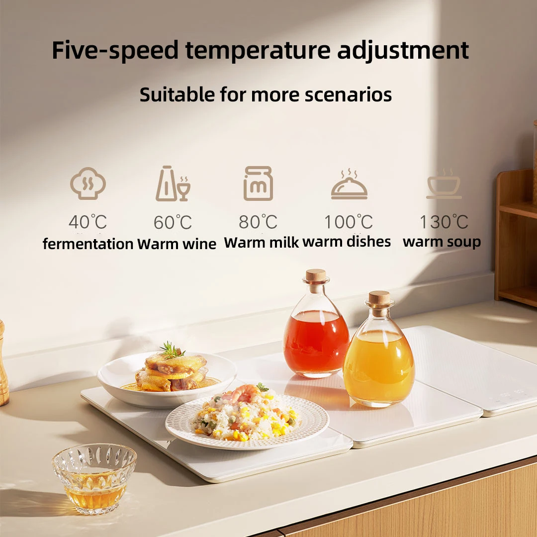 Xiaomi Mijia Folding Warming Board Rice And Vegetables Graphene Rapid Heating Independent Temperature Control Kitchen Appliances