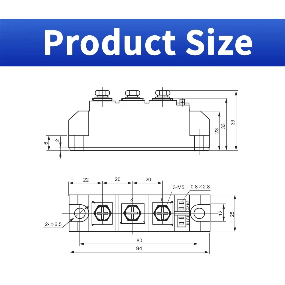 MTC110A 1600V Semiconductor Modules Power Modules Thyristor for DC Power Supply for Instrument Equipment