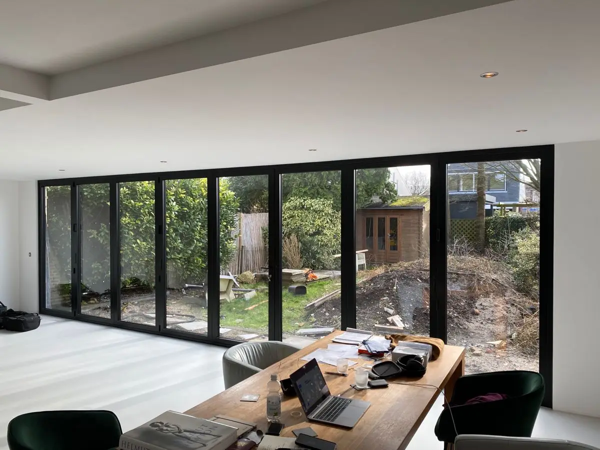 DN Modern Aluminum Folding Door High Strength Aluminum Alloy Rust Proof and Durable Perfect for Home Office Balcony Bifold Doors