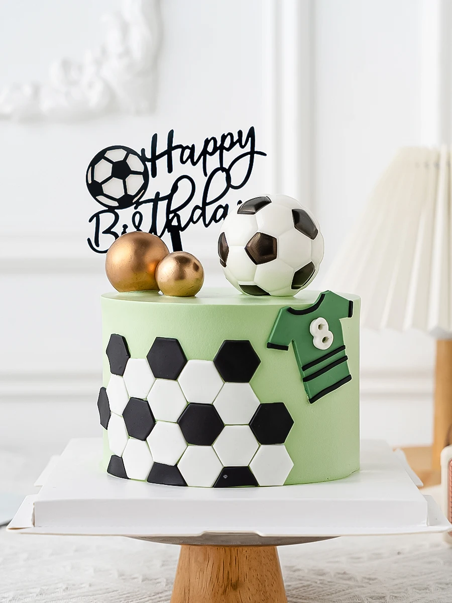 Bolo de futebol decorações de topper bola de futebol decoração do bolo para  o tema de futebol festa de aniversário dos homens menino esporte festa  fontes - AliExpress