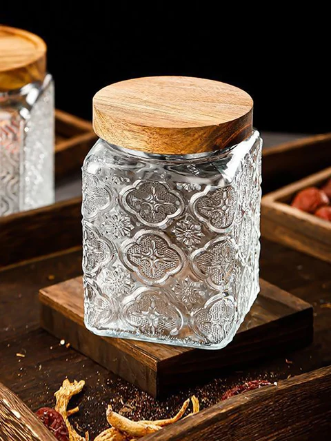 Creative Metal Deer Head Glass Storage Jar Sealed Candy Tea Sugar Jar  Kitchen Seasoning Food Storage Container Home Decoration