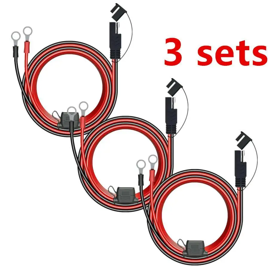 Quick Release SAE Cable With Fuse Terminal O Connector Battery Charger Extension Adapter Wire 16AWG Terminal 36pcs car terminal removal wire plug connector extractor puller release pin