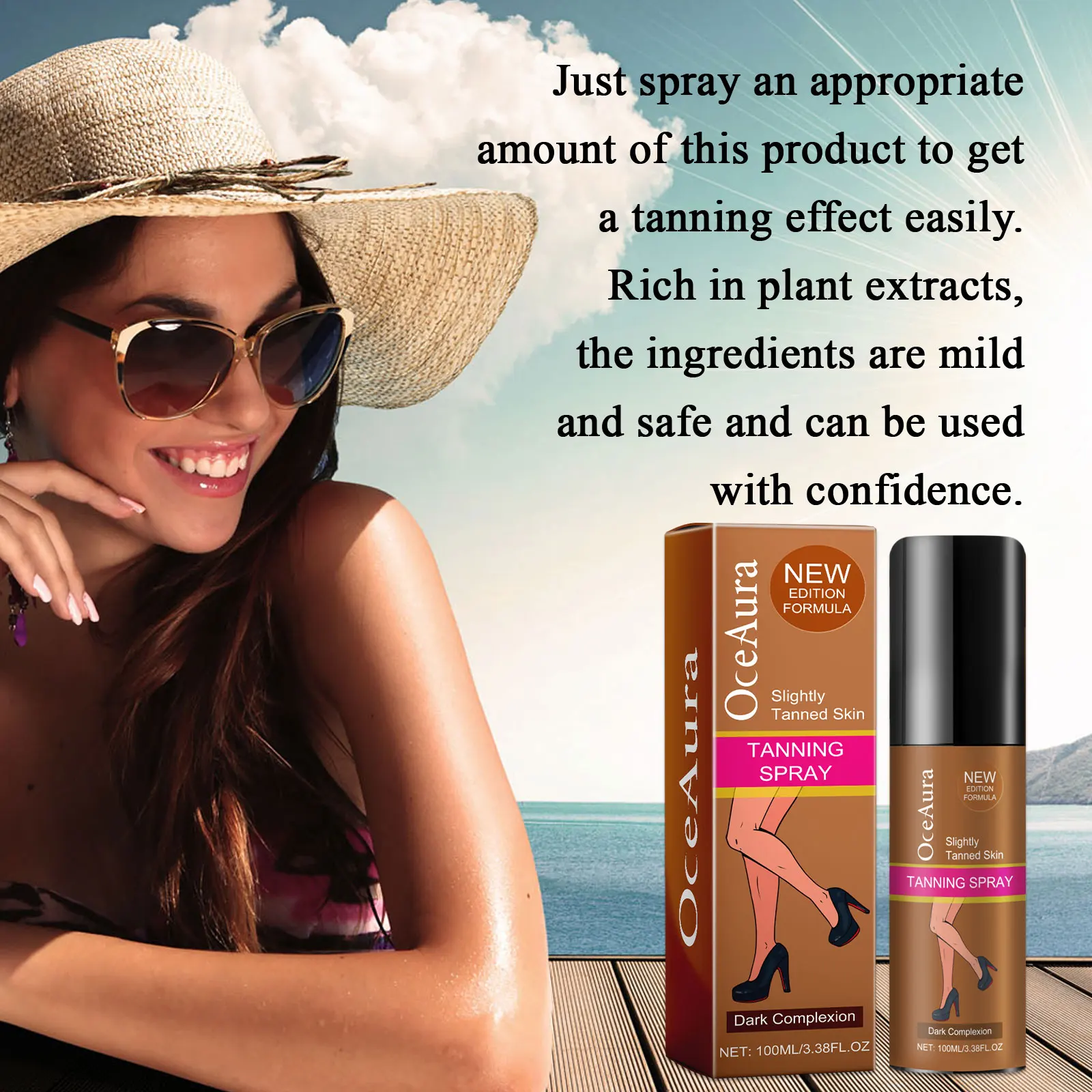 Tanning Mousse Cream Summer Beach Bronzer Boosting Suntan Smooth Nourish Moisturize Shining Self Solarium Tanning Facial Lotion