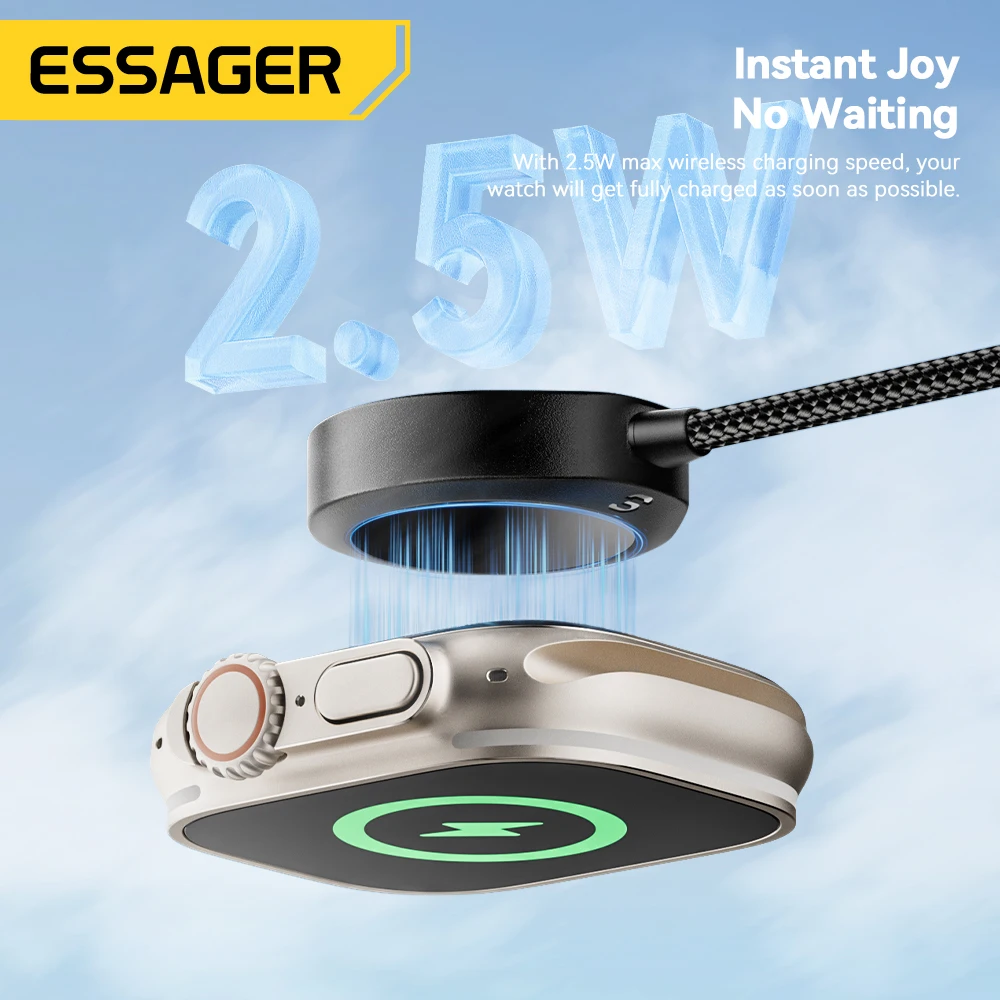 Essager Magnetic Charger For Apple Watch Series 9 8 7 6 5 Ultra 2 SE Fast Charging Cable Accessories For iWatch 9 8 7 6 5 4 3 2