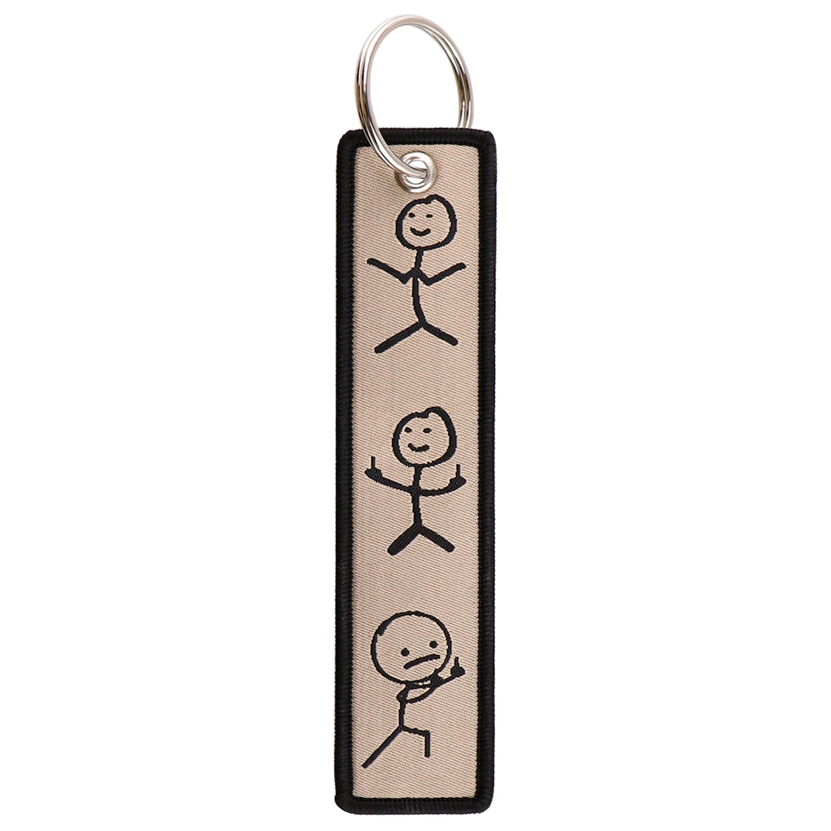 Middle-Finger-Funny-Stickman-Embroidery-Key-Fobs-Key-Tag-Keychains-for ...