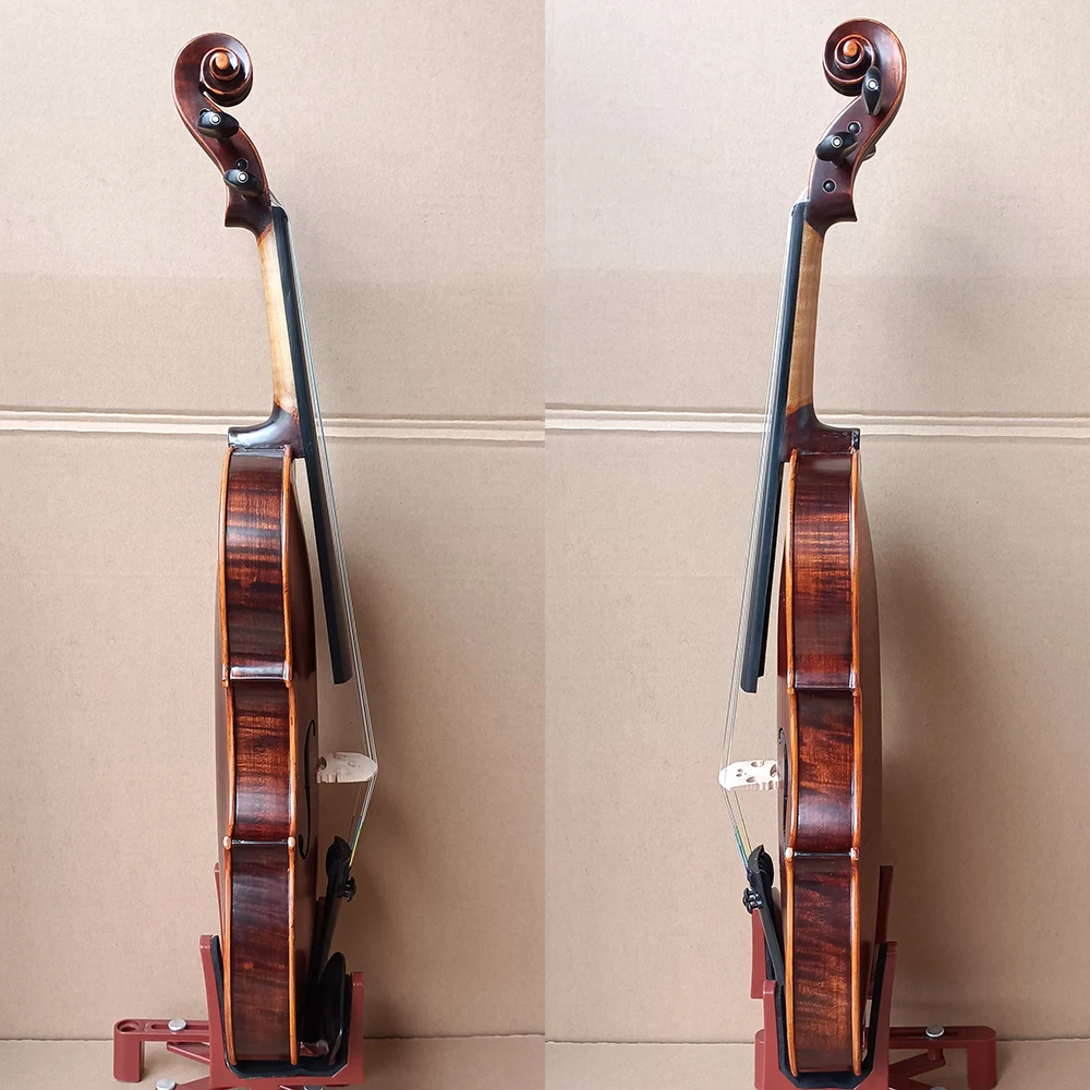 Natural Tiger Pattern Maple Handmade Violin 4/4 Size Ebony Fingerboard coffee Violin beginner professional Musical Instruments