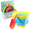 Beach Toys Kids Foldable Bucket Widely Use for Car Garden with Collapsible Shovel Rake Set Sand Molds Summer Outdoor for Kids 1