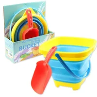 Beach Toys Kids Foldable Bucket Widely Use for Car Garden with Collapsible Shovel Rake Set Sand Molds Summer Outdoor for Kids 1