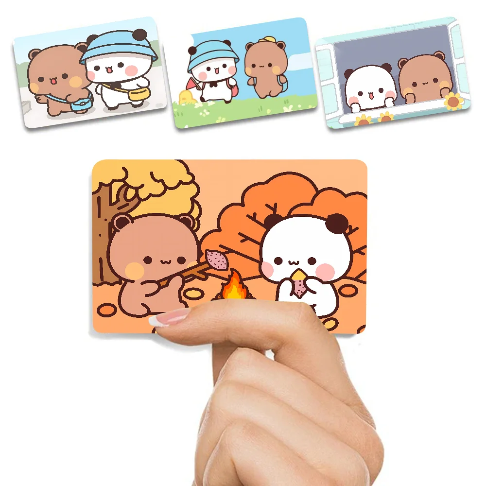 Bubududu Panda Anime Cartoon Sticker Film Skin For Credit Card Debit Bank Bus Card