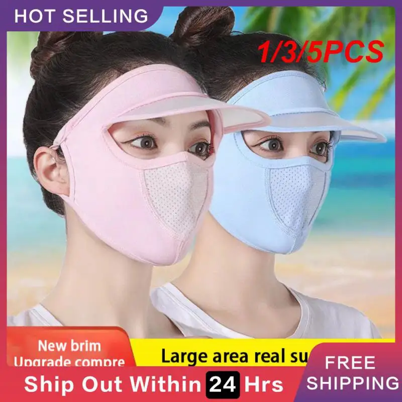 

1/3/5PCS Lens Mask Detachable Female Sun Protection For Riding Anti-ultraviolet Adjustable Men's Caps Dust-proof