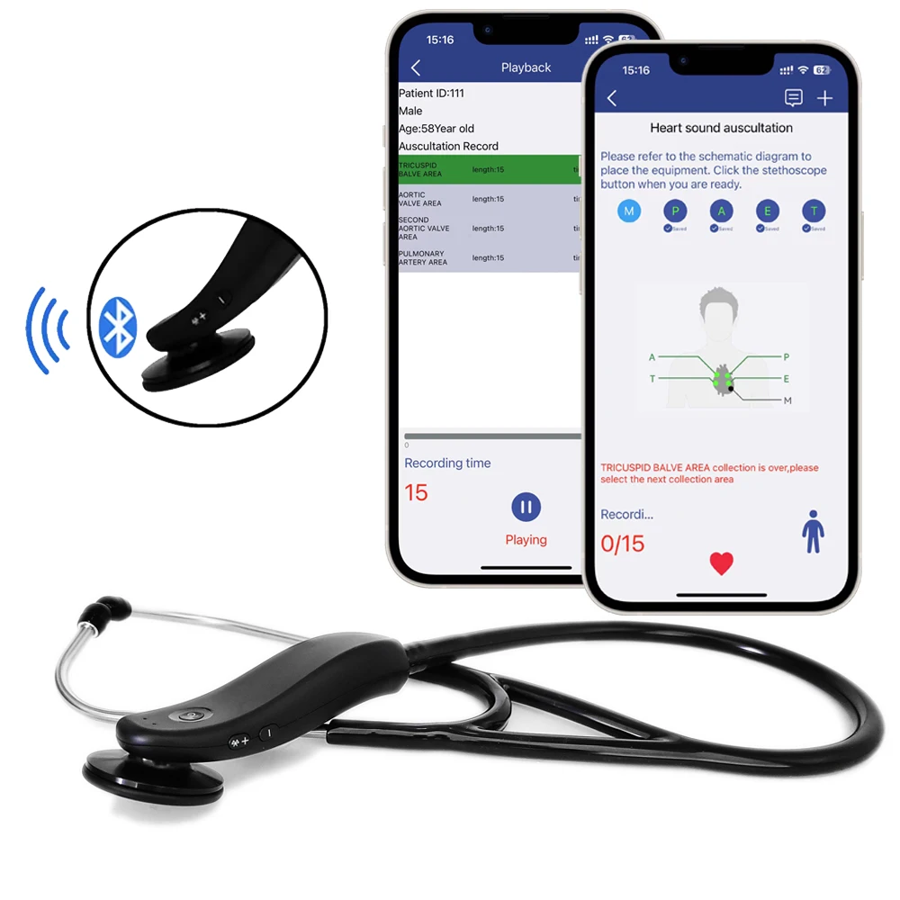 BluetoothDigitalStethoscopeMedicalWirelessStethoscopeDualMode