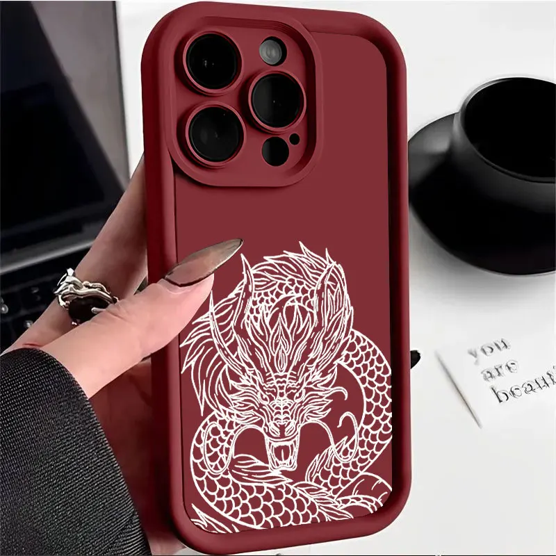 Shockproof Silicone Soft Chinese Dragon Phone Case