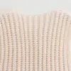 Womens Crochet Chunky Knit Top Sleeveless Button Down Crop Tops Trendy Cardigan Sweater Vest for Women with Pockets 5