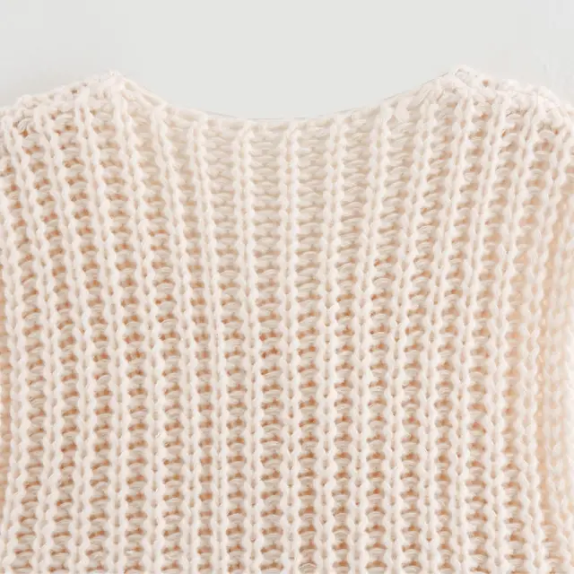 Womens Crochet Chunky Knit Top Sleeveless Button Down Crop Tops Trendy Cardigan Sweater Vest for Women with Pockets 5