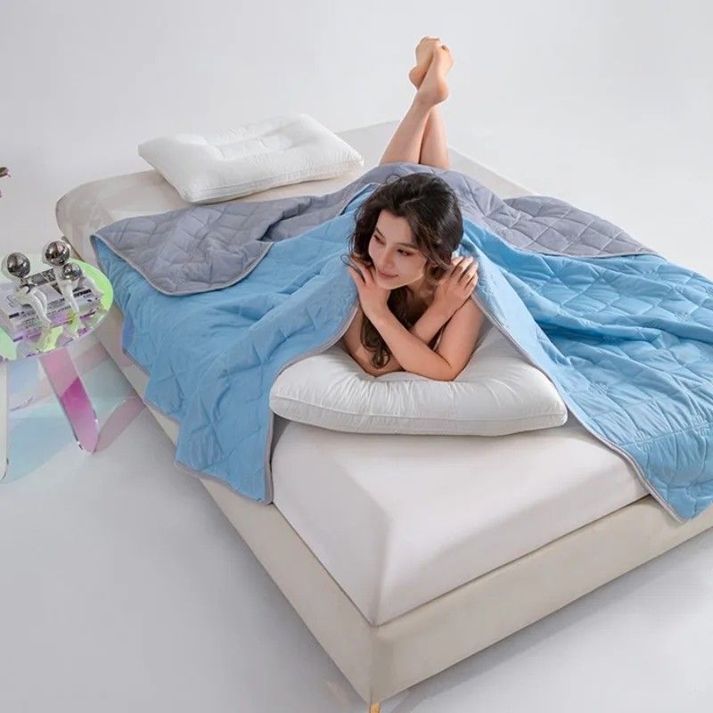 2025 silk ice cream summer quilt solid color printing air conditioner machine washable water washable