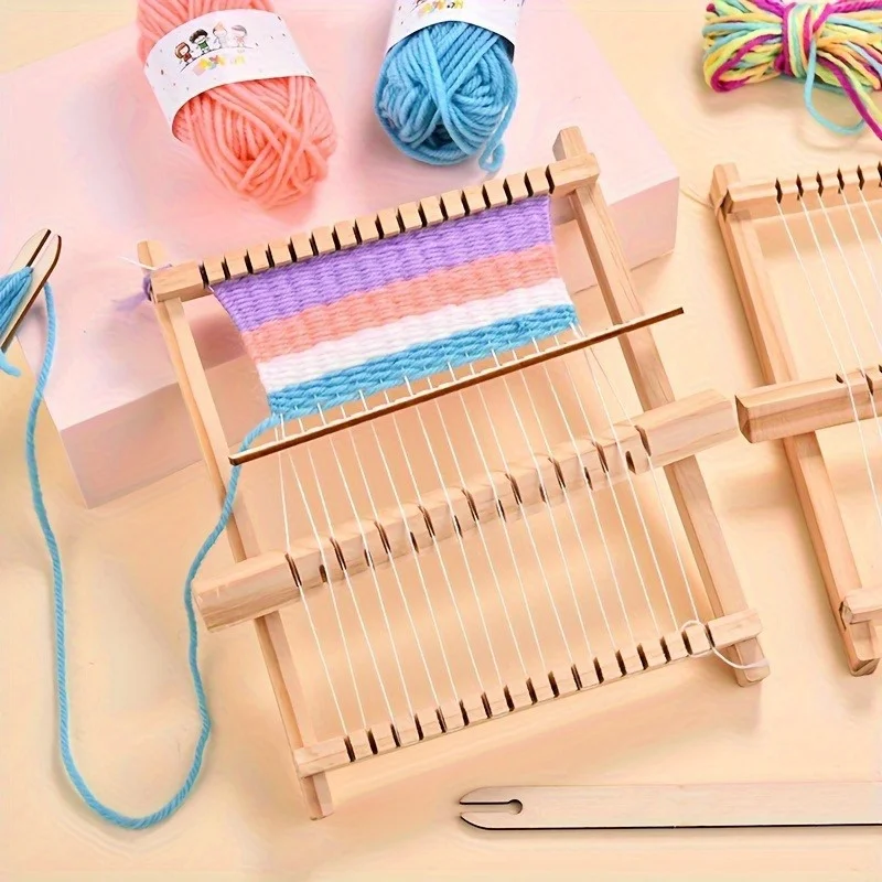 Wooden Weaving Loom Kit for DIY Hand-Knitted Tapestry Crafting
