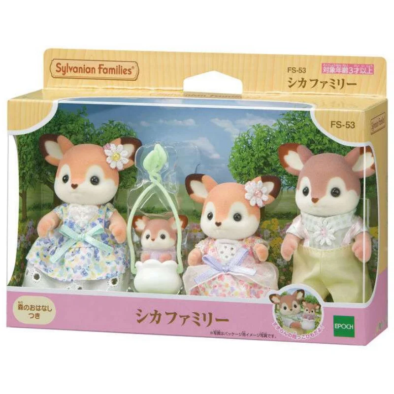 Sylvanian Families Anime Figure Deer Family Kawaii Doll Decoration Pendant Forest Families Room Ornaments Birthday Gift anime girl figures animal toy set cartoon toy