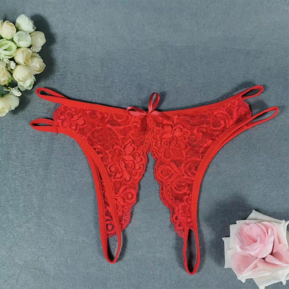 Crotchless Underwear Sexy Womens Lace Panties Open Crotch G Strings Thongs Sheer Briefs Erotic Lingerie Underpants