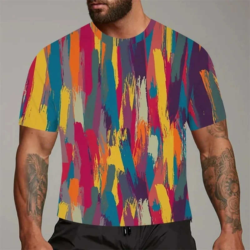 

Новинка 2024, Модная красочная футболка для мужчин и женщин, футболки с графическим принтом и коротким рукавом в стиле Харадзюку, Мужская Уличная одежда в стиле хип-хоп с круглым вырезом