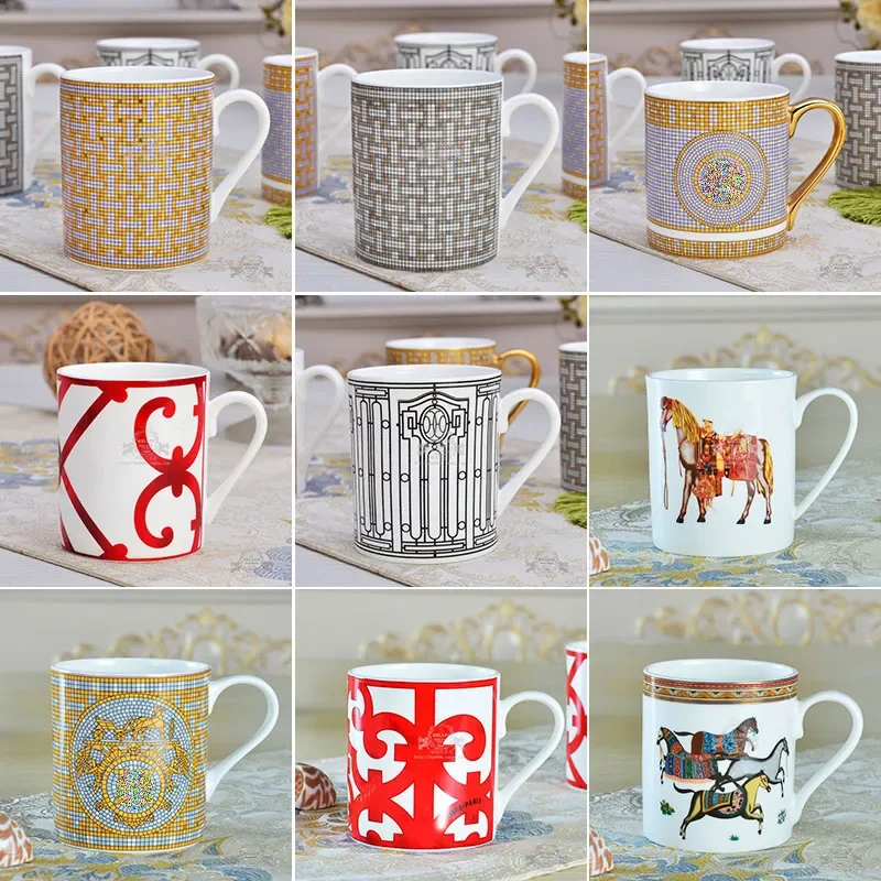 

European Ceramic Cup Teacup Water Cup Bone China Mug Milk Coffee Breakfast Cup Couple's Cups Mugs Coffee Cups