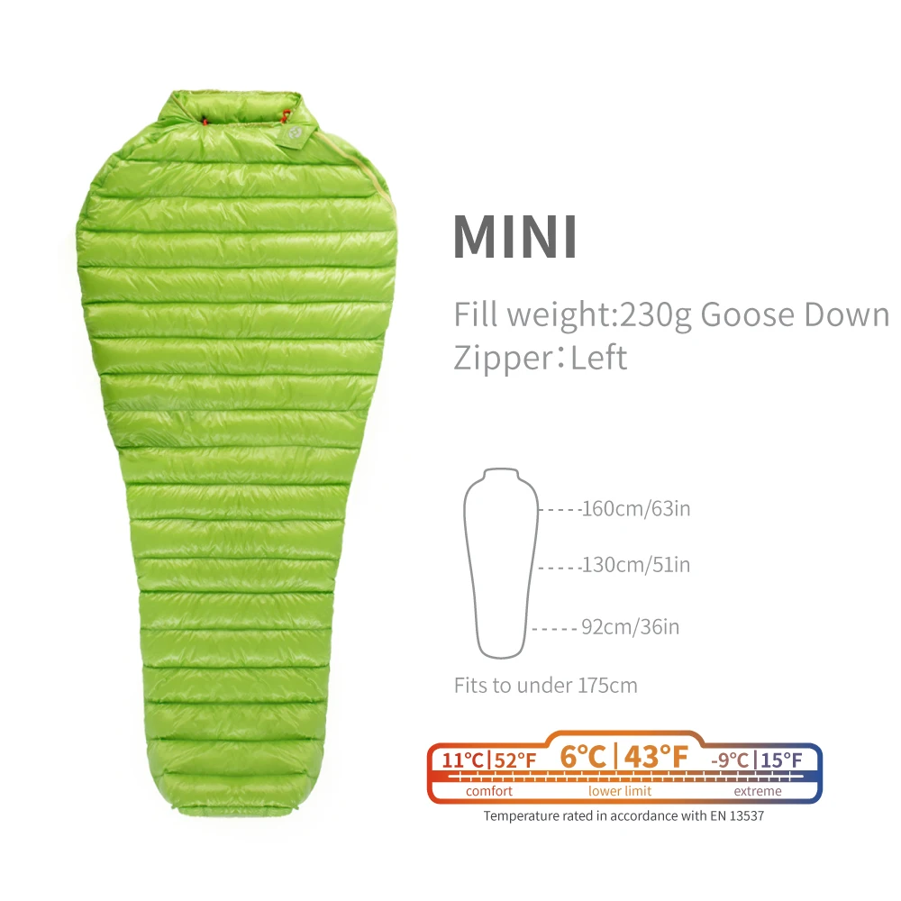 AEGISMAX シュラフ　MINI 【M】 AEGISMAX MINI Sleeping bag 800FP Goose Down Ultralight