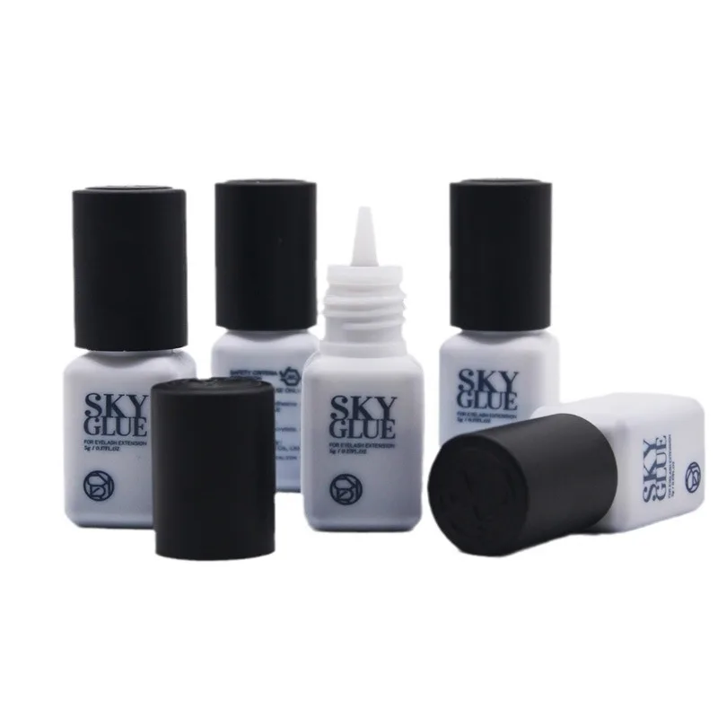 SKY S Plus 5g Glue Eyelash Extension Supplies No Irritation 1s Fast Dry Waterproof Adhesive Red Cap Black Korean Lash Glue 4