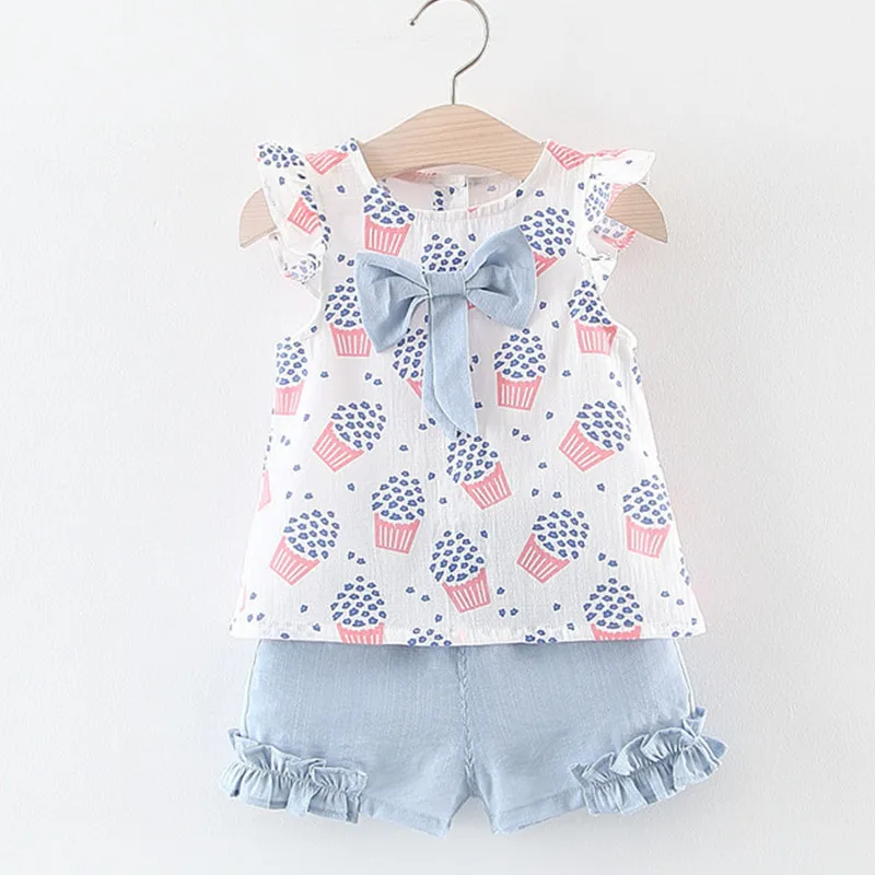 

Summer Newborn Baby Girl Clothes Set Casual Print T-shirt Pants 2Pcs Baby Suit For Infant Girls Clothing Outfits Toddler Sets