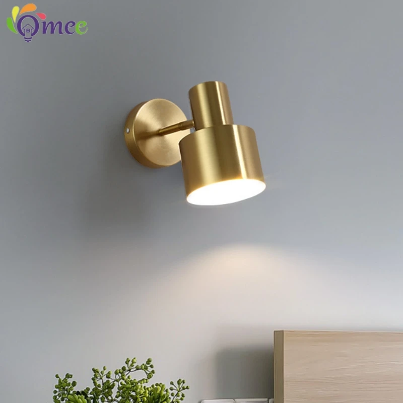 OMEE Black Gold Indoor Lighting For Home Bedroom Wall Lamp Modern Minimalist LED Lights Aisle Beside Living Room Wall Sconce