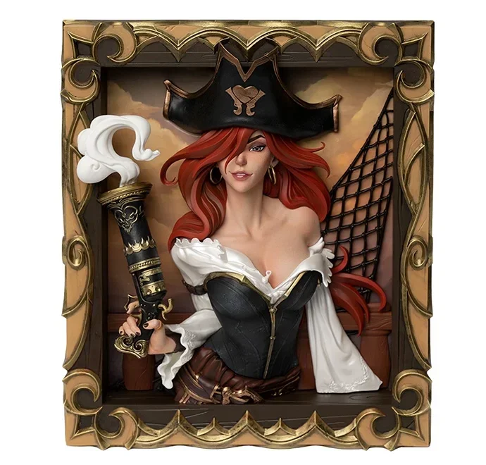 

Оригинальная 3D фоторамка «Лига Легенд» Φ Miss Fortune, маленькие статуи, кожаные Аниме фигурки, игрушки, коллекция моделей