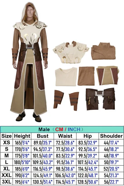 thumbnail image 1 of Disfraz de Jedi de fantasía de la Guardia del Templo de The Clone Cos Wars para hombre adulto, túnica marrón, capa, uniforme, trajes para juegos de rol, 1 of 5