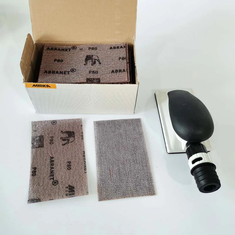 MIRKA 80/133mm 50PC 자동차 퍼티 연삭용 직사각형 그리드 사포, 다공성, 통기성, 내마모성 및 날카로움