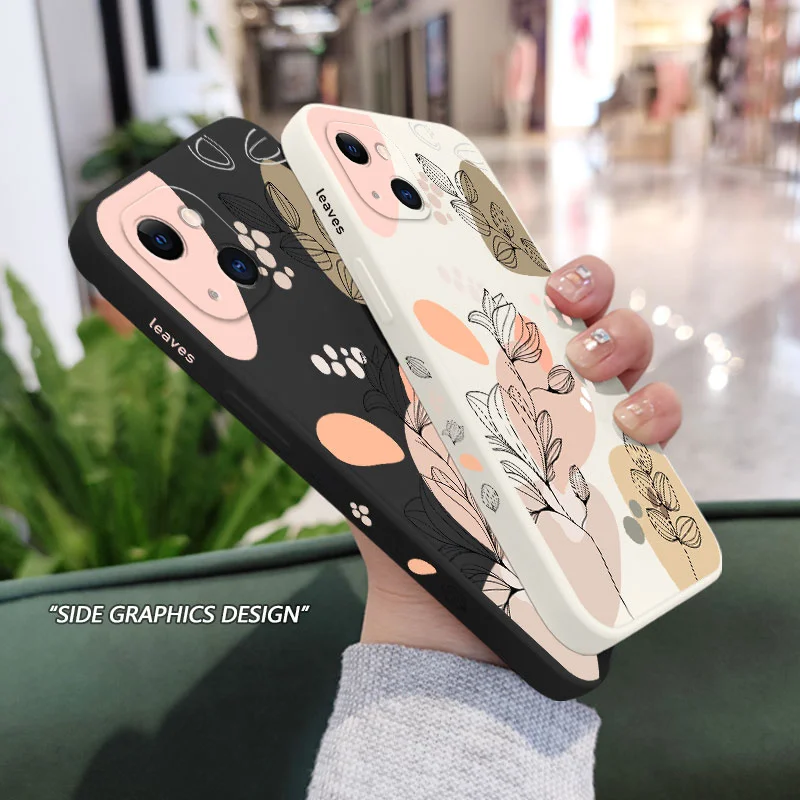 Abstract Plants Phone Case For iPhone 15 14 13 12 11 Pro Max Mini X XR XS MAX SE2020 8 7 Plus 6 6S Plus Cover