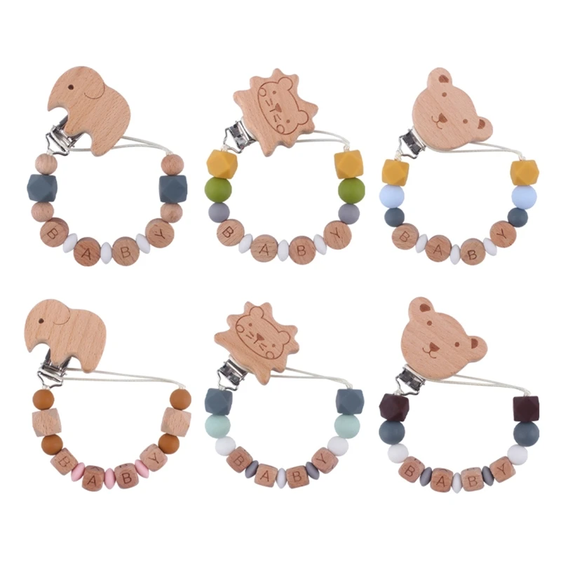 

Cartoon Bear Baby Pacifier Clip Silicone Pacifiers Holder Chain Teething Toy for Infant Girls Boys Chewing Soothing Supplies
