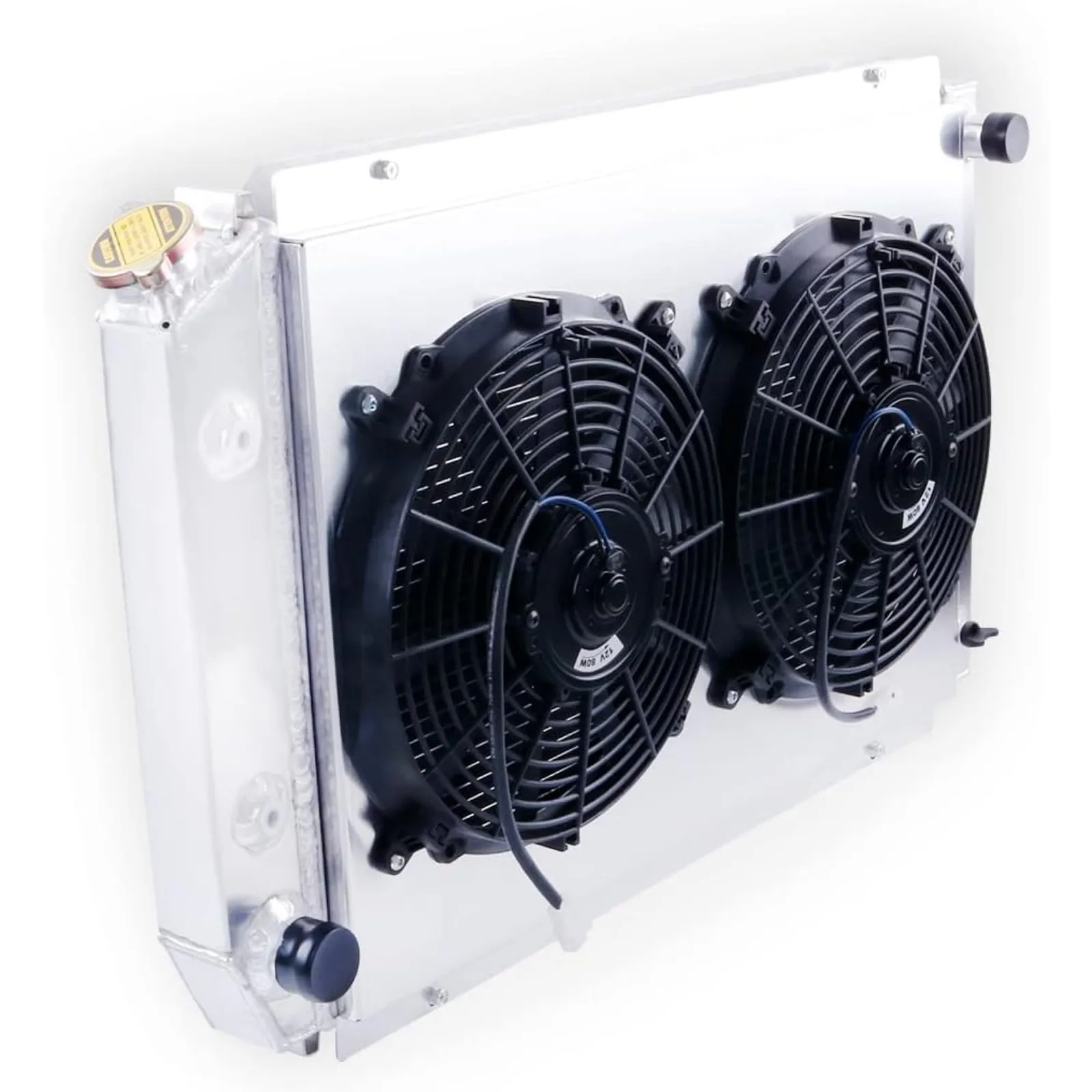 US 3 Rows Full Aluminum Radiator with Shroud Fan (2X12 Inches Dia.) for 1980-1993 1992 1986 Ford Mustang Fairmont Granada