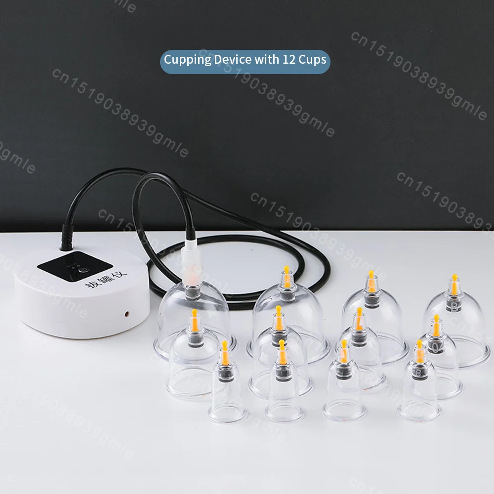 12 Cans Cups Chinese Vacuum Cupping Kit Pull Out Vacuum Apparatus Therapy Relax Massager Curve Suction Pumps Massage Tools 5